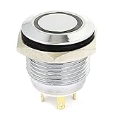 uxcell　押しボタンスイッチ　プッシュボタンスイッチ　グリーン　LEDランプ　モーメンタリ　3V 16mmの直径
