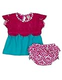 Hatley ハットレイ 女の子 かぎ針編みトップス、ブルマーセット 70cm ~ 75cm 、6-12M(69-74cm) マルチカラー 綿100% PSGNEON001