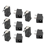 uxcell DCソケット 3.5mmx1.3mmソケット 3ピン DC-002 プラスチック 金属 10個入り