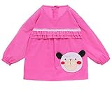 【SEBLES】 キッズ ベビー カラフル キュート エプロン スモック 幼稚園 お絵かき 全7種 サイズ 66 73 80 クロスセット (Ｂ：ピンク,80)