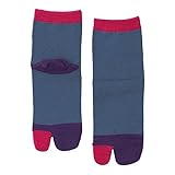 (靴下屋)kutsushitaya キッズ ネップカラフル足袋ソックス16〜18cm ダルサックス