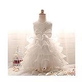 Candykids 供ドレス ベビードレス ベビーデイジー　赤ちゃん ティアードスカート　ベビーセレモニー　子どもドレス ワンピース　お嬢様 　ウェディングドレス　女の子 フォーマルドレス (80cm