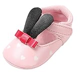 C-Princess ファーストシューズ ルームシューズ サンダル ベビー靴 赤ちゃん 新生児 女の子 お姫様 歩行練習 滑り止め ハート柄 うさぎ 可愛い 出産祝い ピンク+黒 12cm