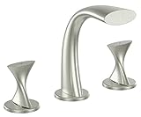 Ultra Faucets UF55513 Twist Collection Two-Handle Widespread Bathroom Sink Faucet, Brushed Nickel [並