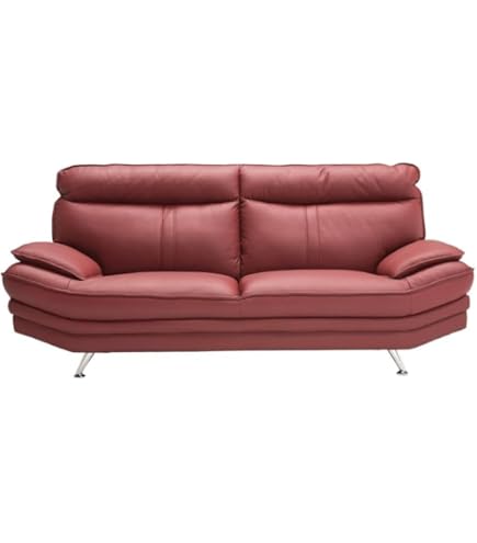 J371\" アンティーク レザーソファ W1400 レッド J371