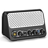 LEKATO ギターアンプ 小型 10W ミニアンプ エレキギターアンプ ヘッドホン Bluetooth クリーン/オーバード AUX IN 2つサウンドチャンネル ホワイト/白