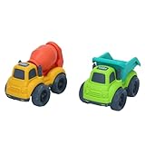 Zing Plantastic City Vehicle ダブルパック Sサイズ - セメントミキサーとダンプトラック 40%麦わら素材 対象年齢3歳以上
