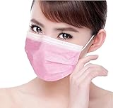 50個の使い捨てイヤーループダストプロテクティブフェイスマスク手術ダストフィルター口カバービューティーネイルサロンフェイスマスク (ピンク)