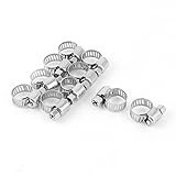 uxcell ホースバンド メタル製　シルバートーン　6-12mm 10個入