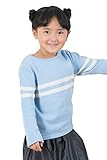 Sweet Mommy キッズ トップス ニット オーガニックコットン100% Wライン セーター 子供服 男の子 女の子 長袖 ママとリンクコーデ可 チクチクしない 秋冬 ギフト／杢ブルー／120
