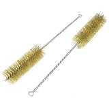 uxcell 真鍮ワイヤーチューブブラシ 真鍮　金属 ゴールドトーン　 30cm長い 2枚入り