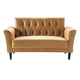 2人掛け　レトロモダン　ミッドセンチュリー　 レザーソファ　ライトブラウン　幅130cm