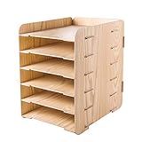 デスクトップオーガナイザー、木製ファイルラック、ファイルドキュメントソーターオーガナイザー、マガジンホルダー、ファイルホルダー25.8x31.5x34.2cm,Woodcolor