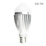 Newtion LEDセンサーライト 人感 センサーライト E26 7W自動点灯 超省エネ 昼白色