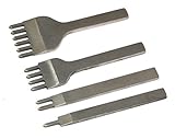レザー クラフト 菱目 打ち 工具 6 mm ピッチ 4本 セット ( 1本目 2本目 4本目 6本目 ) 手 縫い 穴 あけ A044
