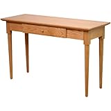 デスク 薄型 美脚デスク 天然木 タモ材 PCデスク パソコンデスク 書斎机 引出 勉強机 木製 幅120cm奥行45cm ライトブラウン LS-661