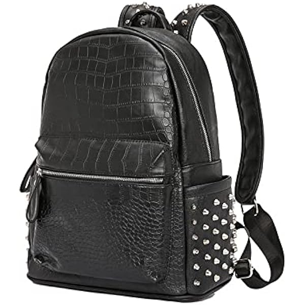 SAINT LAURENT◇スタッズ/バッグパック/リュック/キャンバス/シルバー