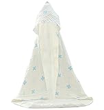 ベビー ソフト コットン 通気性 バスタオル キッズ バスクロス クローク バスローブ 0-5歳（ホワイト-1）