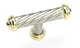 Laurey 57808 Cabinet Hardware 2-1/2-Inch Capri Knob, Brushed Satin Nickel and Gold [並行輸入品]