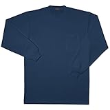 吸汗速乾長袖Tシャツ（ポケ付き） 5．ネイビー L