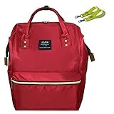 Landuo 4colors レディース　リュック　ハンドバッグ　マザーズバッグ　ベビーカーバッグ　高収納　大容量 軽量 (red)