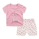 ベビー Tシャツ がルーズ 女の子 半袖 パンツ 上下セット夏 カジュアル お出かけ 出産祝い (ピンク, 80)