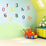Vinyl Concept - Children?s Wall Stickers, Nursery Numbers, 1 To 10 Wall , Kids Removable, Easy To Re