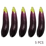 lorigun Foam Fake Eggplantシミュレーションバブルフルーツ&野菜写真撮影プロップシミュレーション野菜x5pcs