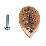 SunniMix 14個　葉の形　キャビネット　ドア　家具美化　ハンドル　プルノブ　レッドブロンズ