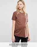 ASOS (エイソス) マタニティ アシンメトリー Tシャツ ブラウン UK 6 (S) [並行輸入品]