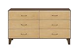 大川家具 関家具 ローチェスト 120cm幅3段 ブラウン/ナチュラル 222919