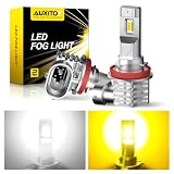 AUXITO H8 H11 H16 H9 LED フォグランプ 2色切り替えledフォグライト ホワイト/イエロー 車検対応 メモリー機能&リセット機能 搭載 IP68防水 キャンセラー内蔵 無極性12V 2個1セット
