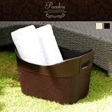 【アジア工房】レザーポイントのパンダン製バスケット [2色展開] [ブリーチナチュラル] [p-11612] [並行輸入品]