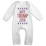 Kamifa カミファ ドナルド トランプ 米王座 イラスト 長袖ベビー服 連帯服 幼児 パーファクト White 12 Months