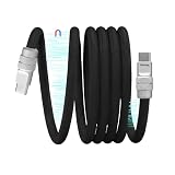chubbycable USB C ケーブル 磁力吸着絡まり防止 タイプc_ケーブル マグネット 240W急速充電 形状記憶 二重ナイロン編み素材 Type-c ケ_ーブル iPhone17/16/15等対応（1M-ブラック）