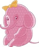 Sweetキッズ子供部屋パステルElephant Cartoon – ガーリーピンクポルカドットビニールデカールステッカー 4" Tall 650864514