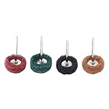 BEE&BLUE 電動ドリル用 軸付フェルトホイール 精密 ナイロン バフ 軸径 3mm 楕円 型 鏡面研磨や金属磨き仕上げ 40本セット