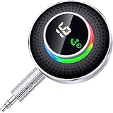 【2025新型aux Bluetooth レシーバー】 LEADZON ブルートゥース レシーバーLEDディスプレイ bluetooth レシーバー オーディオ [プラグアンドプレイ］ bluetooth 受信機 カーステレオ/ホームステレオ/ヘッドフォン用3.5mmワイヤレスAUXレシーバー、サポートSiri/ハンズフリー通話