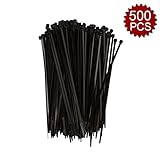 500のナイロンケーブルタイを熱望する 20.32cm多目的ヘビーデューティジップネクタイ 21.77キロ引張 ブラック