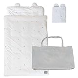 プッパプーポ お昼寝布団 6点セット 【トゥインクルスター】 ピンク 丸洗いできるお布団 敷き布団厚み5cmの新仕様 綿100% 敷きカバー2枚入り 折りたたみめる収納袋付き 園児用 便利なファスナー