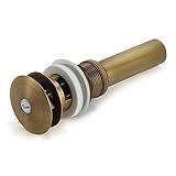 Fuloon　横穴排水栓　排水装置　洗面台用　オーバーフロー適用　ポップアップ排水栓　パイプ径31.5ｍ　真鍮製　クラシック (銅色)