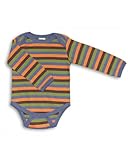 長袖ボディスーツ(ストライプ) (0-3ヶ月(50～60))