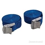 2pc Silverline Buckled Straps Set Kit 2.5mx 25mm Heavy Duty