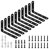 L字金具 ステンレス製 アングル コーナーブレース 棚受け ブラケット直角ブラケット 転倒防止 補強 ブラケット金具（10個セット）