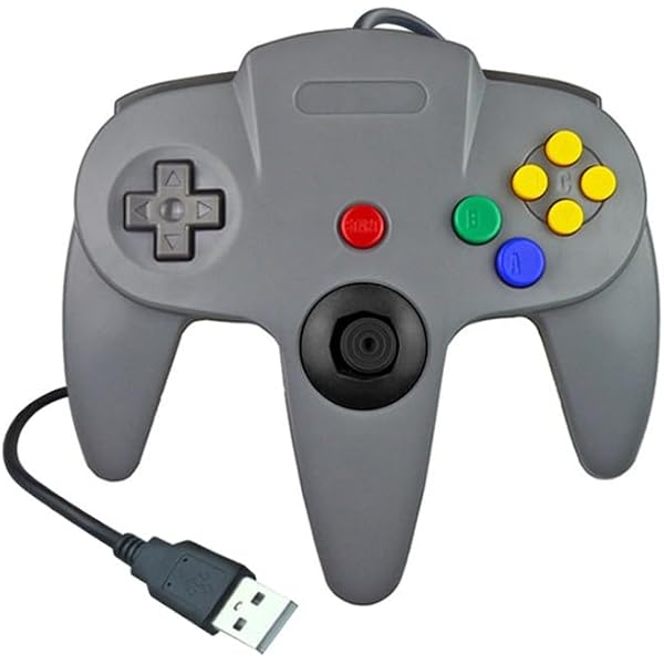 Amazon.co.jp: N64スタイルコントローラー 有線USB3用 グレー