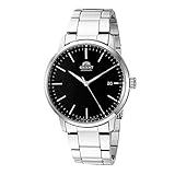 Orient "RA-AC0E" 日本製自動巻き/手巻きコンテンポラリーウォッチ, ブラック, リンクブレスレット。
