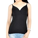 Mille Ti Rana マタニティ キャミソール クロスオープン ブラトップ 授乳 インナー (L-LL, ブラック)