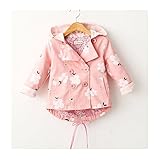 Candykids　花柄　ウインド ブレーカー フード ジャケット カッパ レイン コート 長袖 女の子 子供服　スプリングコート　キッズコート　子供服　子供コート　キッズ服　女の子服 (130cm,