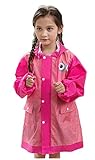 (チェリーレッド) CherryRed 子供 男女兼用 キッズ 超軽量 かわいい 撥水加工 レインウェア ポンチョ 雨具 バイザー付き カッパ リュック 対応 L レッド