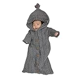 oenbopo ベビー用寝袋 赤ちゃん用おくるみ ニット製 ボタン付き 肌触りいい 出産祝い 記念撮影 ギフトにも大人気 (グレー02)